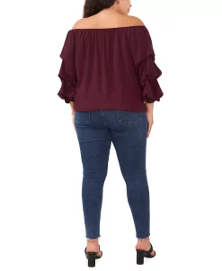 Vince Camuto Plus Size Bubble-Sleeve Off-The-Shoulder Top -Anne Klein Sales Store 22527307 fpx