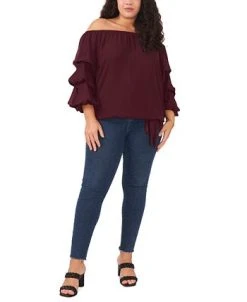 Vince Camuto Plus Size Bubble-Sleeve Off-The-Shoulder Top -Anne Klein Sales Store 22527309 fpx