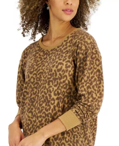 Style & Co Women's Brushed-Knit Print Sweater, Created For Macy's -Anne Klein Sales Store 22533908 fpx