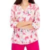 JM Collection Women's Monet Mirage Printed Utility Top, Created For Macy's