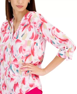 JM Collection Women's Monet Mirage Printed Utility Top, Created For Macy's -Anne Klein Sales Store 22535162 fpx