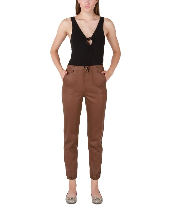 Black Tape Women's Cropped High-Rise Coated Joggers 1 Black Tape Women's Cropped High-Rise Coated Joggers