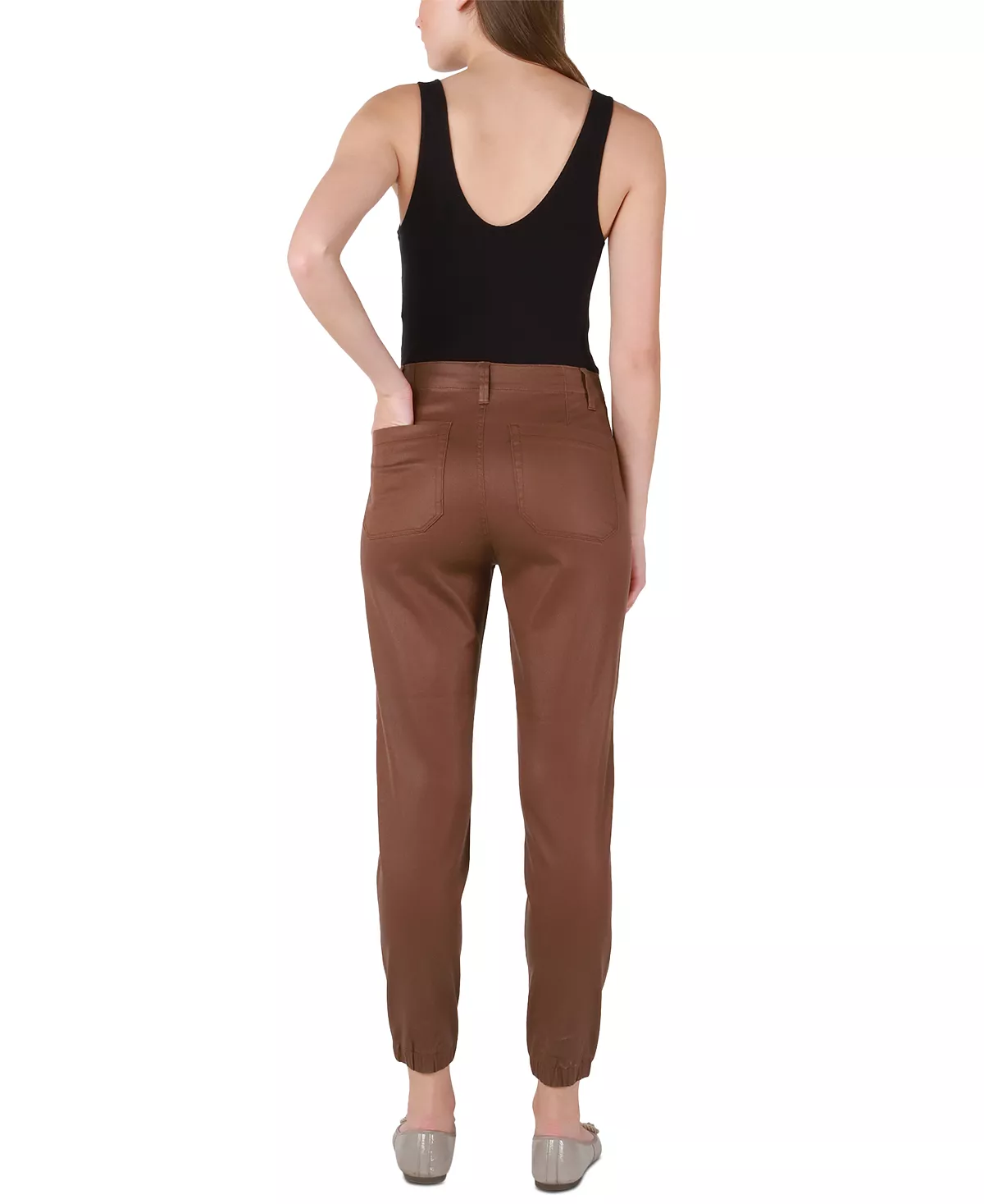 Black Tape Women's Cropped High-Rise Coated Joggers 2 Black Tape Women's Cropped High-Rise Coated Joggers - Image 2