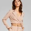 And Now This Women's Cropped Wrap Tie Blazer