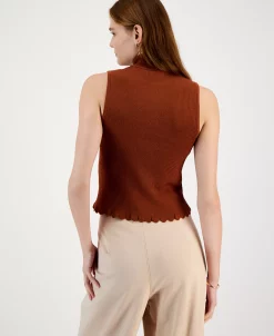 Bar III Women's Mock-Neck Sleeveless Sweater Top, Created For Macy's -Anne Klein Sales Store 22541612 fpx