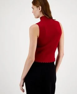 Bar III Women's Mock-Neck Sleeveless Sweater Top, Created For Macy's -Anne Klein Sales Store 22541615 fpx