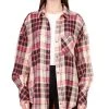Sanctuary Women's Plaid-Print Drop-Shoulder Tunic Shirt