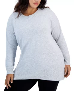 ID Ideology Plus Size Crossover-Hem Sweatshirt, Created For Macy's -Anne Klein Sales Store 22556356 fpx