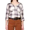 Sanctuary Women's Faded Plaid-Print Button-Up Tunic Shirt