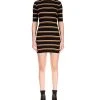 Sanctuary Women's Easy-Rib Mock-Neck Striped Mini Dress