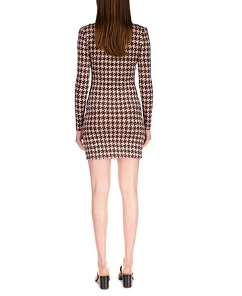 Sanctuary Women's Ruched-Knit Houndstooth Mini Dress 2 Sanctuary Women's Ruched-Knit Houndstooth Mini Dress - Image 2