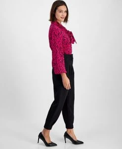 Bar III Women's Pleat-Front Mid-Rise Ankle Pants, Created For Macy's -Anne Klein Sales Store 22562596 fpx