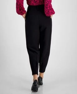 Bar III Women's Pleat-Front Mid-Rise Ankle Pants, Created For Macy's -Anne Klein Sales Store 22562597 fpx