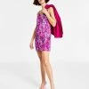 Bar III Women's Blurred Print Slip Dress, Created For Macy's