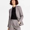 Bar III Women's Glen Plaid Single-Button Blazer, Created For Macy's
