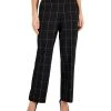 Kasper Women's Plaid Pull-On Straight-Leg Pants