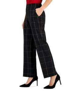 Kasper Women's Plaid Pull-On Straight-Leg Pants -Anne Klein Sales Store 22564237 fpx