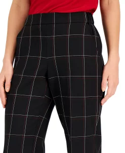 Kasper Women's Plaid Pull-On Straight-Leg Pants -Anne Klein Sales Store 22564238 fpx