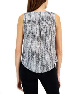 Kasper Women's Sleeveless Printed V-Neck Bar Tank -Anne Klein Sales Store 22564376 fpx