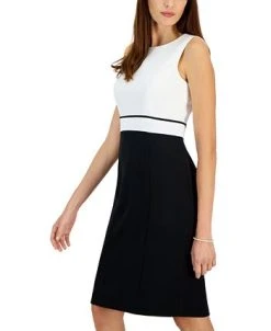 Kasper Women's Sleeveless Colorblocked Sheath Dress 8 Kasper Women's Sleeveless Colorblocked Sheath Dress -Anne Klein Sales Store 22564539 fpx