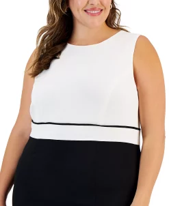 Kasper Plus Size Sleeveless Colorblock Sheath Dress -Anne Klein Sales Store 22567774 fpx