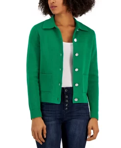 Charter Club Women's Cropped Sweater Blazer, Created For Macy's -Anne Klein Sales Store 22568220 fpx