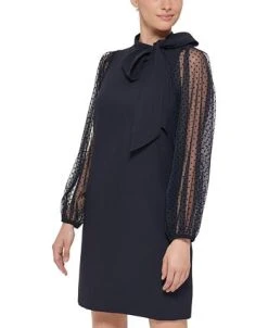 Vince Camuto Mesh Dot Sleeve Shift Dress -Anne Klein Sales Store 22569057 fpx