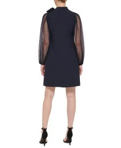 Vince Camuto Mesh Dot Sleeve Shift Dress -Anne Klein Sales Store 22569058 fpx