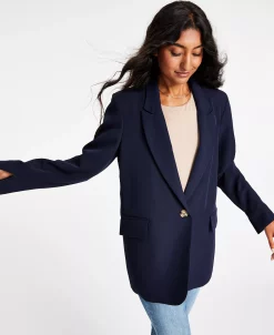 And Now This Women's Oversized Notched Collar One-Button Blazer -Anne Klein Sales Store 22570121 fpx