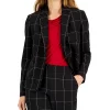 Kasper Women's Plaid One-Button Notched-Collar Jacket