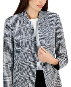 Kasper Women's Printed Two-Button Longline Blazer Topper -Anne Klein Sales Store 22573609 fpx