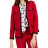 Kasper Women's Collarless Colorblocked Open-Front Blazer