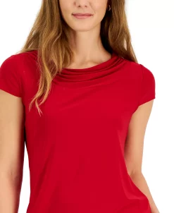 Kasper Women's Cowl-Neck Short-Sleeve Top 20 Kasper Women's Cowl-Neck Short-Sleeve Top -Anne Klein Sales Store 22573701 fpx