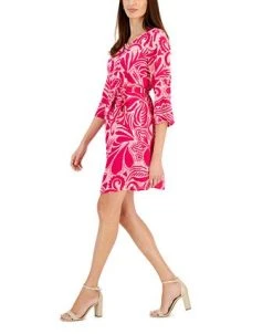 JM Collection Women's Printed Hardware Tie-Waist Dress, Created For Macy's 8 JM Collection Women's Printed Hardware Tie-Waist Dress, Created For Macy's -Anne Klein Sales Store 22576669 fpx