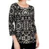 JM Collection Women's Elegant Chapel Jacquard Top, Created For Macy's