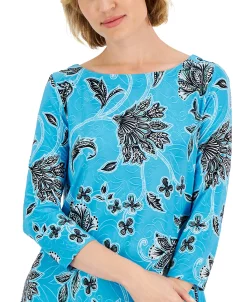 JM Collection Women's Beauty Flow Floral-Print Swing Top, Created For Macy's -Anne Klein Sales Store 22576999 fpx