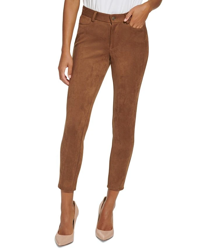Tommy Hilfiger Faux Suede Mid Rise Skinny Ankle Pants 1 Tommy Hilfiger Faux Suede Mid Rise Skinny Ankle Pants