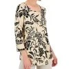 JM Collection Women's Vineyard Path Printed Knit Top, Created For Macy's