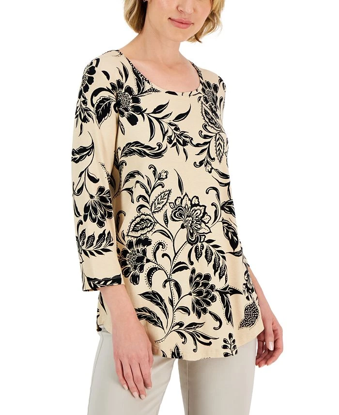 JM Collection Women's Vineyard Path Printed Knit Top, Created For Macy's 1 JM Collection Women's Vineyard Path Printed Knit Top, Created For Macy's