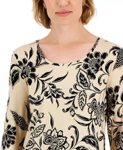JM Collection Women's Vineyard Path Printed Knit Top, Created For Macy's 7 JM Collection Women's Vineyard Path Printed Knit Top, Created For Macy's -Anne Klein Sales Store 22584333 fpx