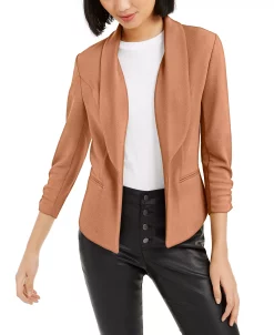 Bar III Knit-Crepe Ruched-Sleeve Blazer, Created For Macy's 19 Bar III Knit-Crepe Ruched-Sleeve Blazer, Created For Macy's -Anne Klein Sales Store 22585410 fpx