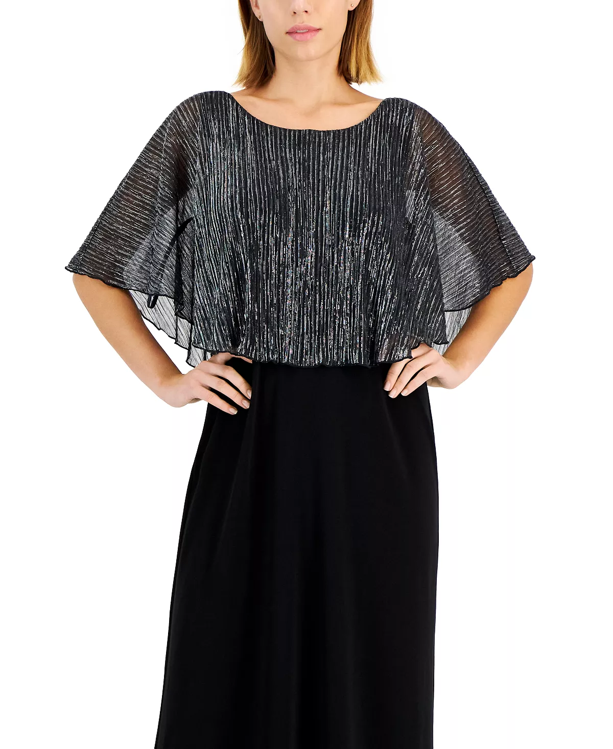 Connected Metallic-Capelet Gown 4 Connected Metallic-Capelet Gown - Image 4