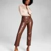 And Now This Women's High-Rise Faux-Leather Straight Pants