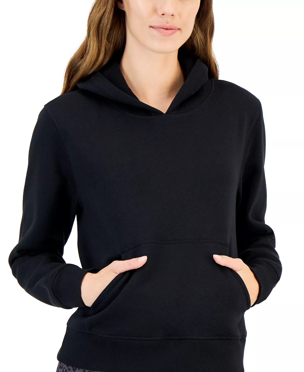 ID Ideology Women's Solid Sweatshirt Hoodie, Regular & Petites 3 ID Ideology Women's Solid Sweatshirt Hoodie, Regular & Petites - Image 3