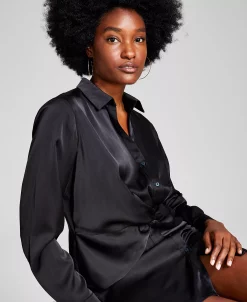 And Now This Women's Twisted Long-Sleeve Shirtdress 8 And Now This Women's Twisted Long-Sleeve Shirtdress -Anne Klein Sales Store 22596676 fpx