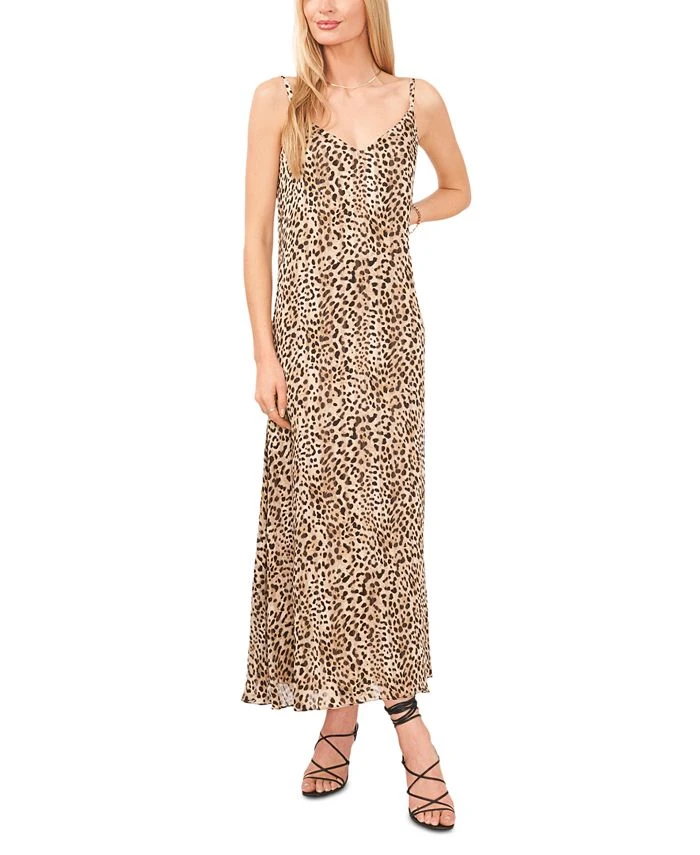 Vince Camuto Women's Printed V-Neck Midi Slip Dress 1 Vince Camuto Women's Printed V-Neck Midi Slip Dress