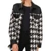 Vince Camuto Women's Printed Faux-Leather Trim Shirt Jacket