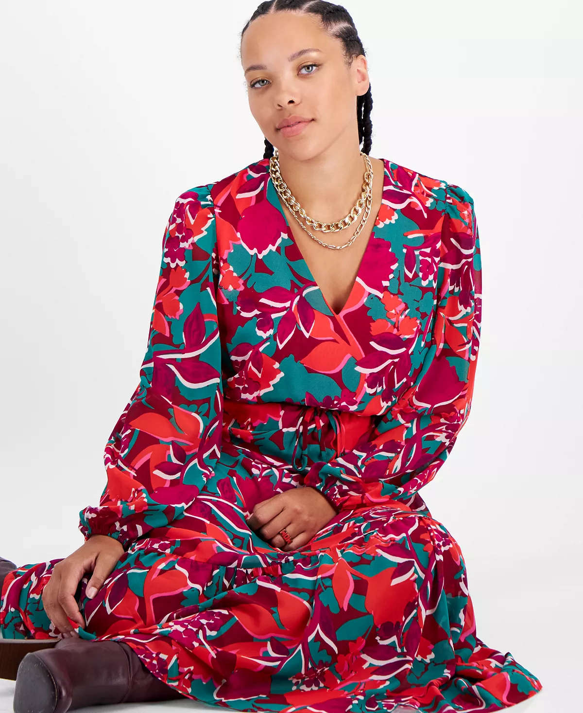 Bar III Women's Tie-Waist Ruffled-Hem Maxi Dress, Created For Macy's 4 Bar III Women's Tie-Waist Ruffled-Hem Maxi Dress, Created For Macy's - Image 4