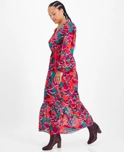 Bar III Women's Tie-Waist Ruffled-Hem Maxi Dress, Created For Macy's 7 Bar III Women's Tie-Waist Ruffled-Hem Maxi Dress, Created For Macy's -Anne Klein Sales Store 22628016 fpx