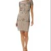 Papell Studio Women's Beaded Short-Sleeve Cocktail Dress